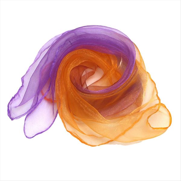 Orange And Purple Gradient Color Small Scarf Dance Performance