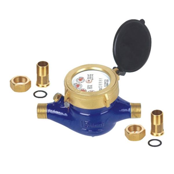 Water Meter 22mm Multi-Jet Meter Brass + Tail Pcs