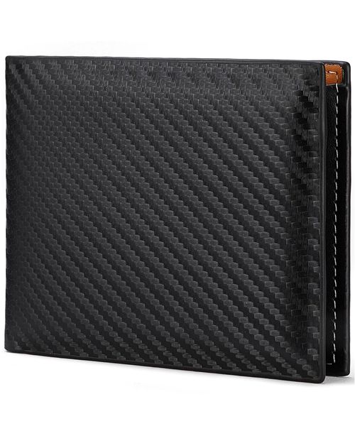 Carbon Fiber Short Wallet Men's Card Bag Integrated Zipper