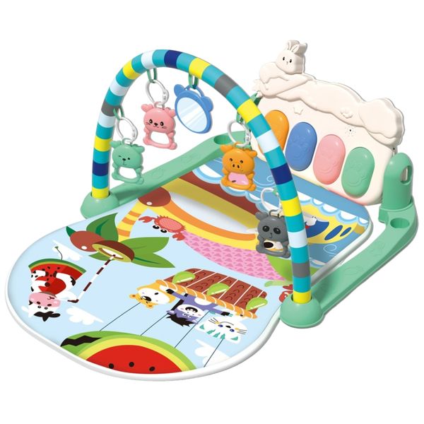 TEETO TOYS Baby Pedal Piano Play Gym - Musical Activity Playmat - Play Mats for Babies