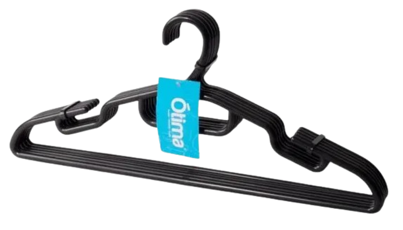 Otima Black Plastic Hangers-Pack of 5