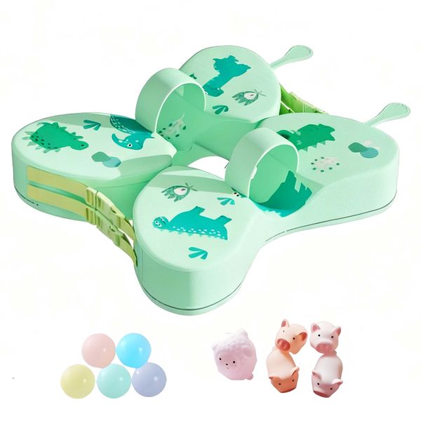 Green Baby Swimming Float with Safety Support Bottom Swimming Accessories