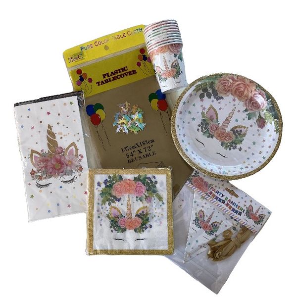 Unicorn Party Pack for 10 with Table Decorations
