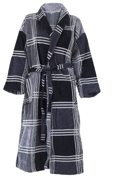 Bathrobe Velour Shawl Collar - Checkered 05 Piece Pack