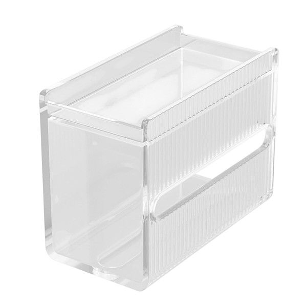 Acrylic Tissue Box with Storage Organizer- Transparent