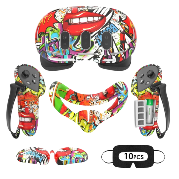 Silicone cover set compatible with Meta Quest 3 ( Graffiti)