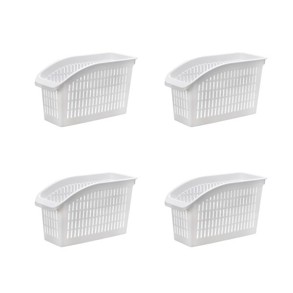 4 Pcs Of Food Storage Basket Fridge Organizers - White