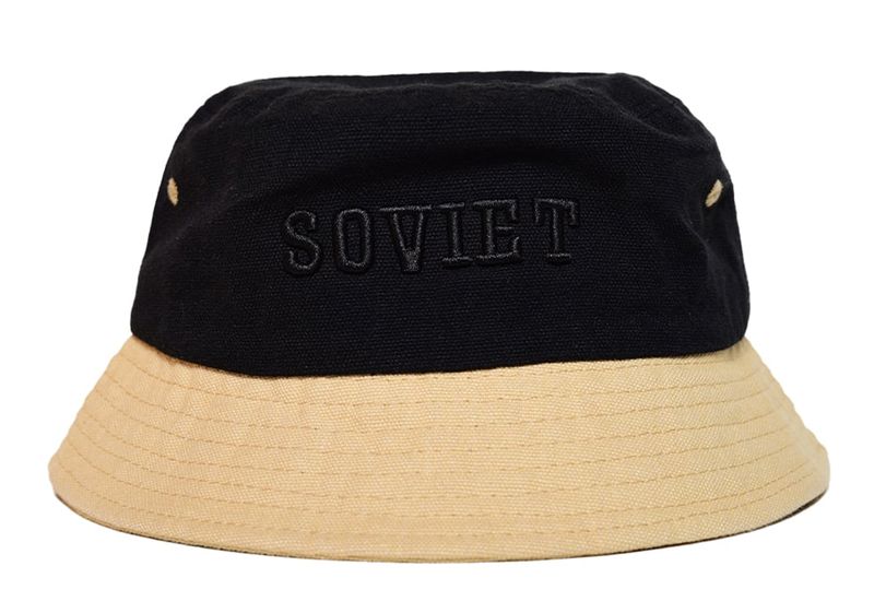 Soviet Keegan Bucket Hat with Contrast Trim - Black/Khaki