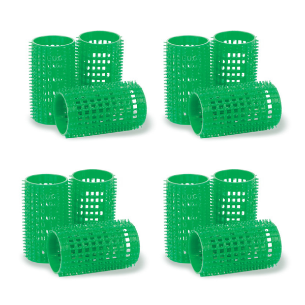 36 Piece Large Green Hair Curler Set Rollers with Pins