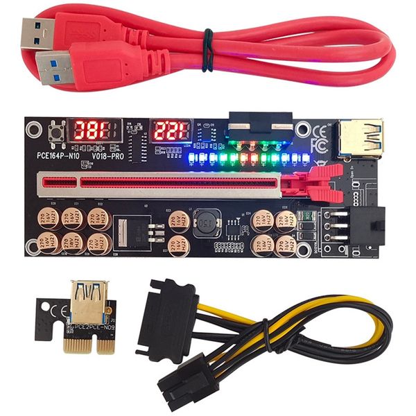 Ver018 Pro Pci-E Riser Card Usb 3.0 Cable 018 Plus Pci Express(Black)