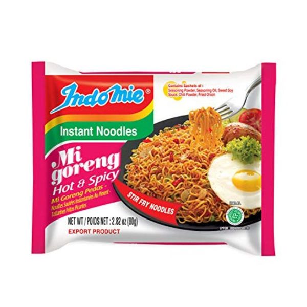 Indomie Instant Stir Fry Noodles - Halal Certified Hot &amp; Spicy Flavor - 10 Pack