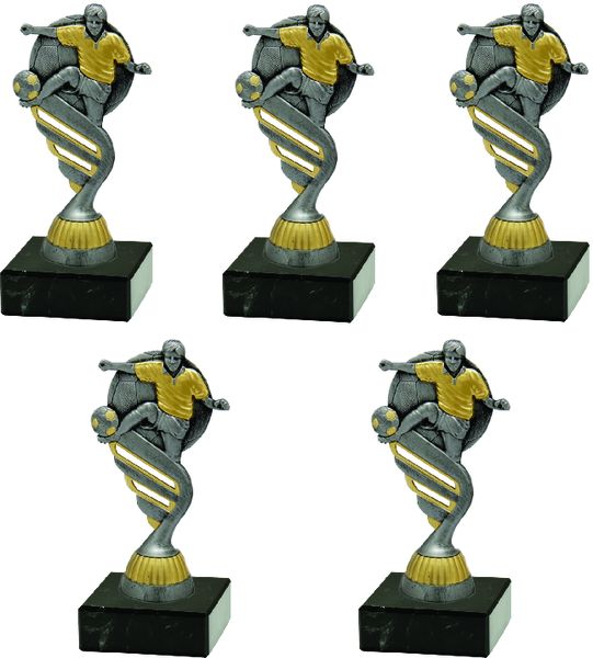 Soccer Figurine Trophy with Marble Base - Silver/Gold
