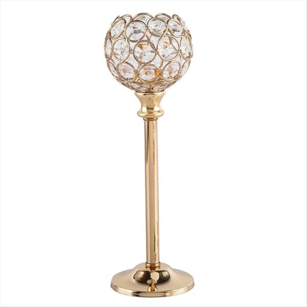 European Metal Crystal Candle Holders Desktop Decoration Gold Candle Holder