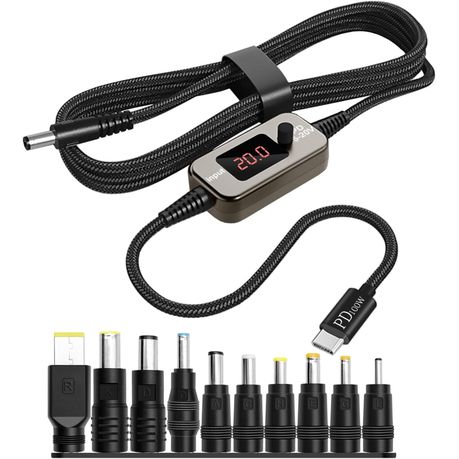 USB-C to DC Adapter Cable 100W- Multi-Voltage Output (5V/9V/12V/15V/20V)-GC Image