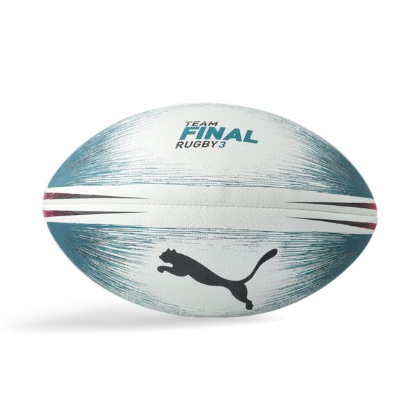 Puma teamFINAL 3 Rugby Ball - White/Rose Red/Ocean Depth