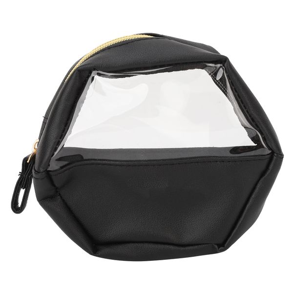 Hexagonal Toiletry Bag Cosmetic Travel PU Leather Makeup Carry Pouch