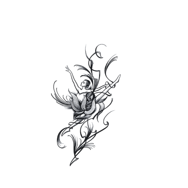 th-INK Semi-Permanent Tattoo kit - Flower Curve - 70x120mm