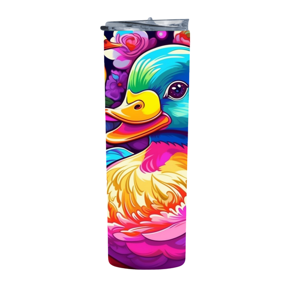 Close Up Happy Neon Duck 20 Oz Straight Skinny Tumbler 006