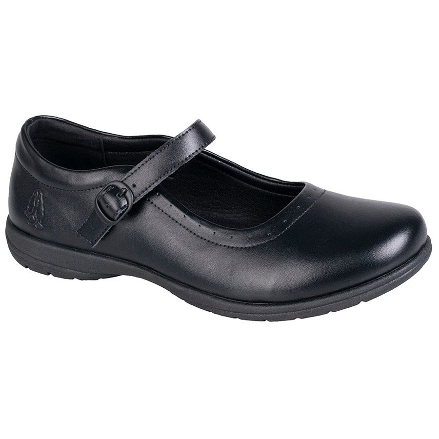 Hush Puppies Scala Girls Mary Jane Buckle Black Action Leather School ...