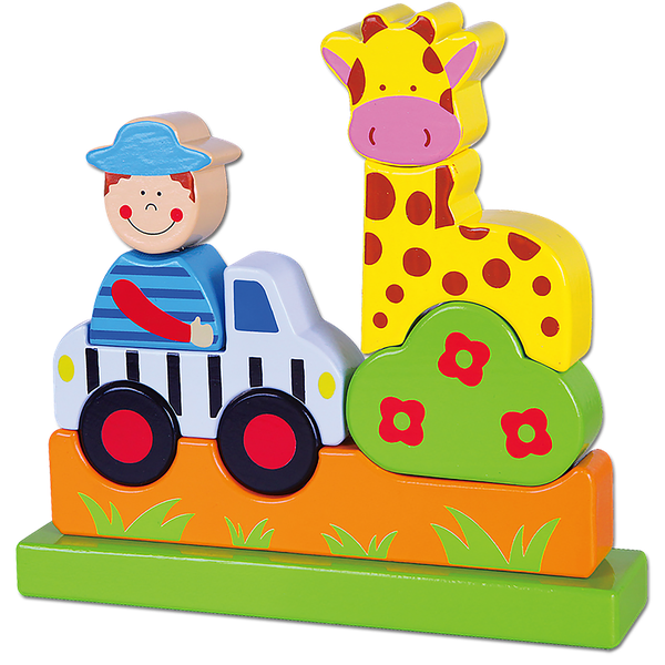 VIGA Magnetic Blocks Wooden Puzzle- Zoo