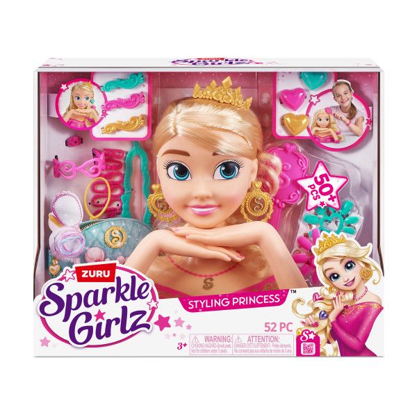 Sparkle Girlz Nail Design Hair Styling Head by ZURU