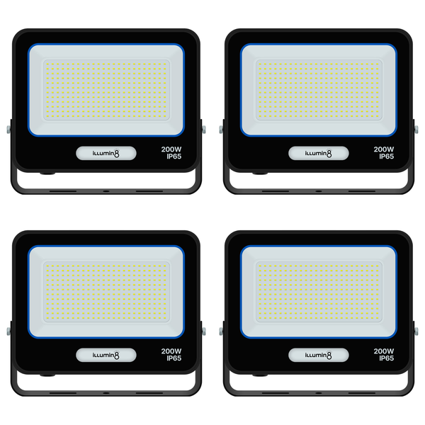illumin8 200W LED Flood Light IP65 Cool White - 4 Pack