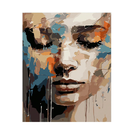 DIY Number Painting Kit ,Unframed - Stunning Art with Ease! Abstract face Image