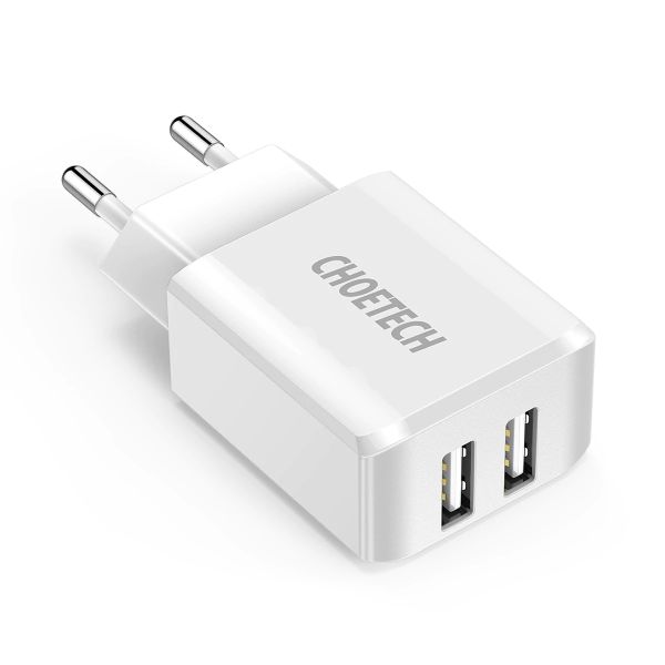Choetech Dual USB Travel Wall Charger 10W -White