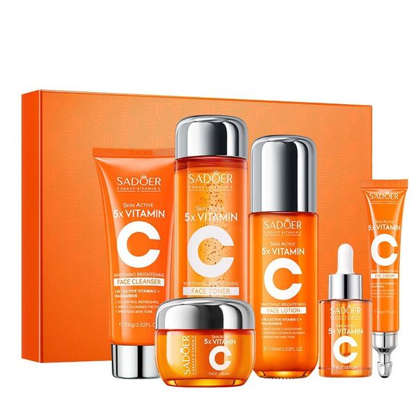 SADOER 6-Piece Hydrating Skincare Set With Vitamin C &amp; Niacinamide