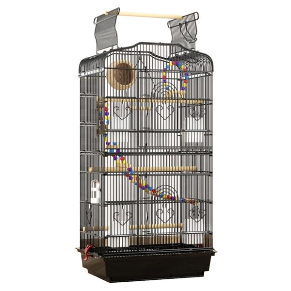 Pet All in 1 Open Top Iron Mesh Bird Cage with Interactive Toys (93cm)