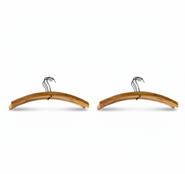 Wooden Clothes Hangers - 5 Piece Durable Wooden Hanger Set - 2 Pack