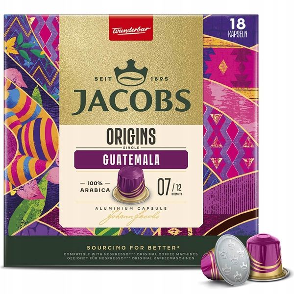 JACOBS Origins Guatemala Intensity 7 - Pack of 18 Aluminium Coffee Capsules