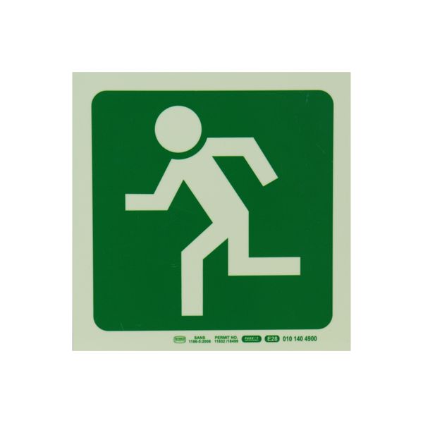 Parrot Products Photoluminescent Safety Sign - -E28-RUNNING MAN FACING LEFT