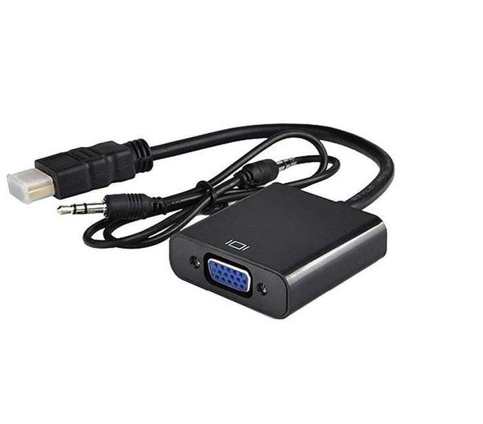 HDMI to VGA &amp; Audio Converter Adapter Cable - Black