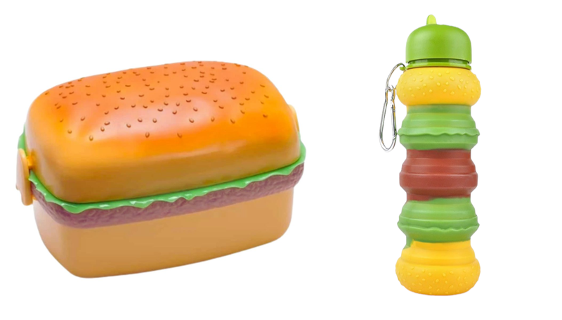 Sandwich Design Lunch Box with Burger Shaped Watter Bottle