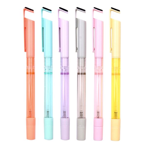 6Pcs Macaron Color Phone Holder Gel Pens