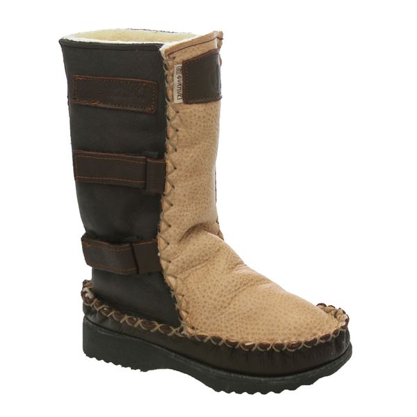 Gurmuki LADIES Sheepskin Wool Tall Boots - 2Tone Brown