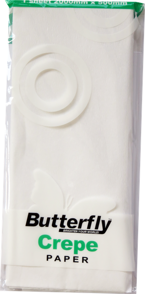 Butterfly Crepe Paper 1 Sheet - White (Pack Of 12)