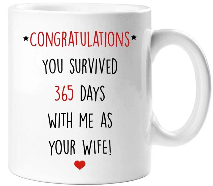 365 Days With Me As Your Wife1st Anniversary Husband Gift Mug