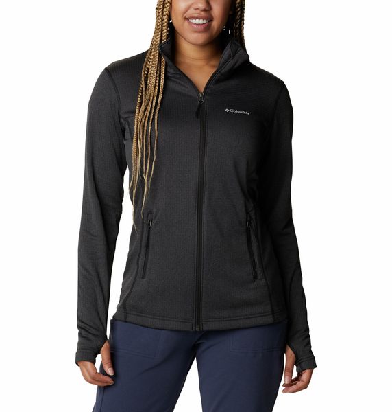 Columbia Women's Park View Grid Fleece Full Zip Jacket Black Hteaher