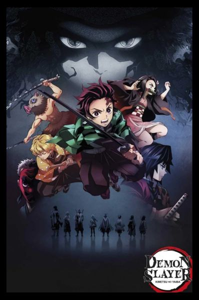 Demon Slayer (Kimetsu No Yaiba) Poster With Blac image