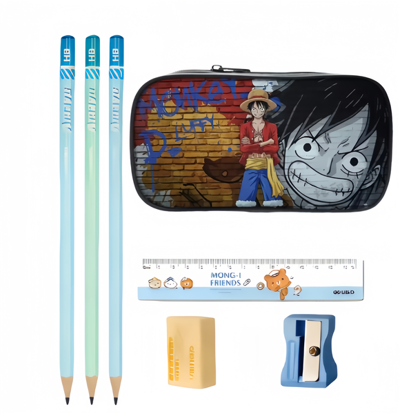 One Piece Luffy Graffiti Art Pencil Case - Anime School Organizer