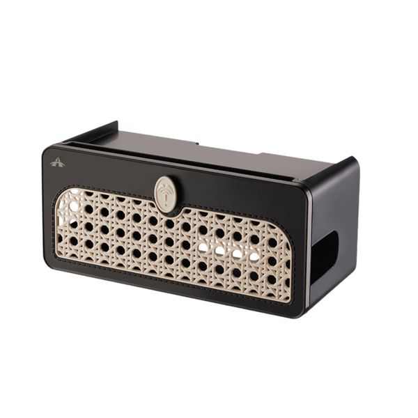 ALANES Router Storage Box Desktop Organizer Set-Top Box Shelf-Black