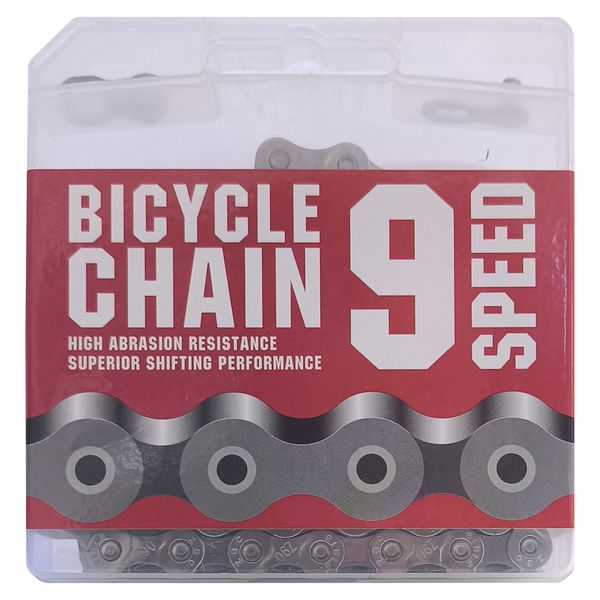 Fluir 9 Speed Bicycle Chain Silver Electroplated 116L