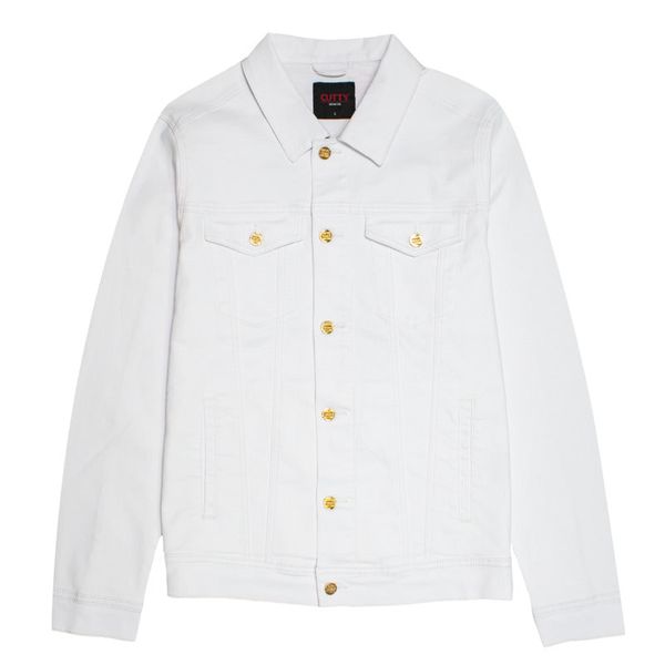 CUTTY Brisk Mens White Denim Jacket