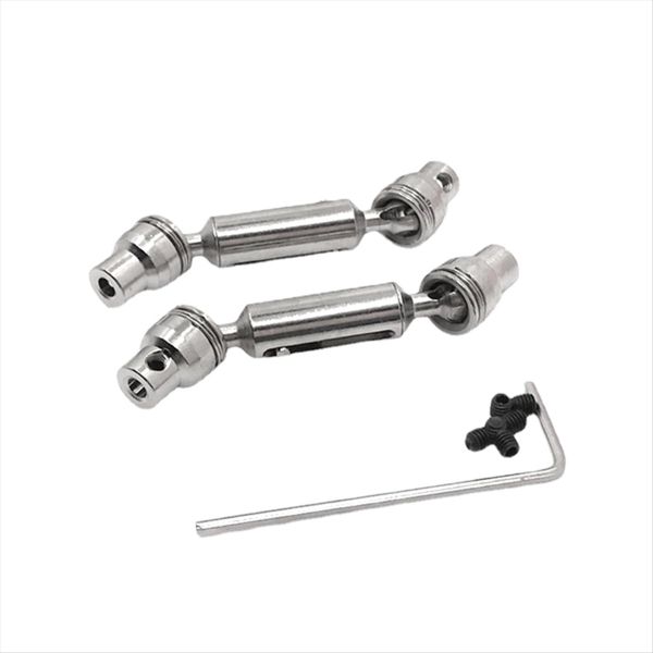 for Wpl 1/10 C74 1/16 Metal Upgrade Front &amp; Rear Drive Shafts Silver