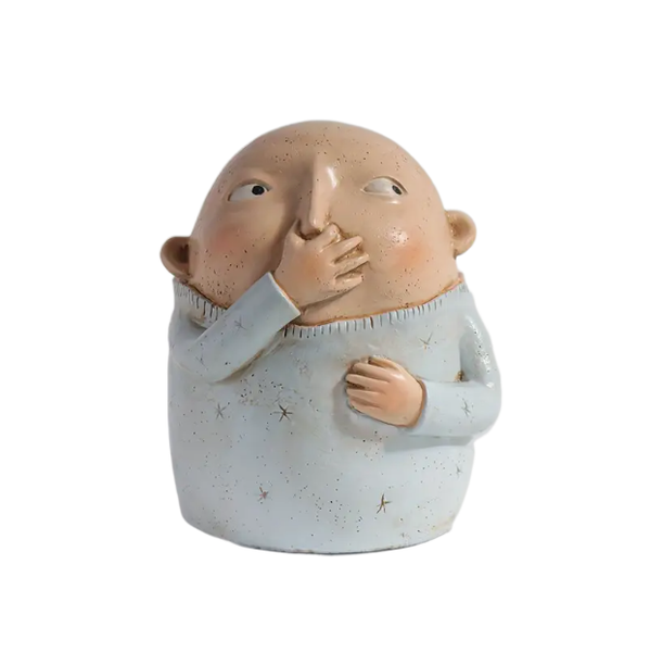 Boy Pinching His Nose Statue, Bathroom Resin Sculpture, Decorative Item