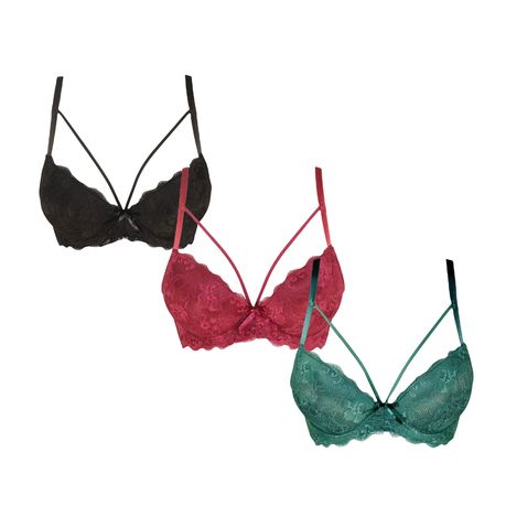 Women's Sexy Full Lace Push Up Bra Underwire Padded Strappy Pack of 3, Shop Today. Get it Tomorrow!