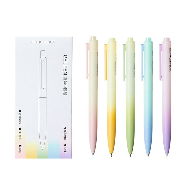 Deli Nusign Non toxic Scented Gel Pen 0.5mm 12 PCS black ink