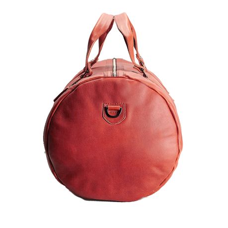 Round leather duffle online bag